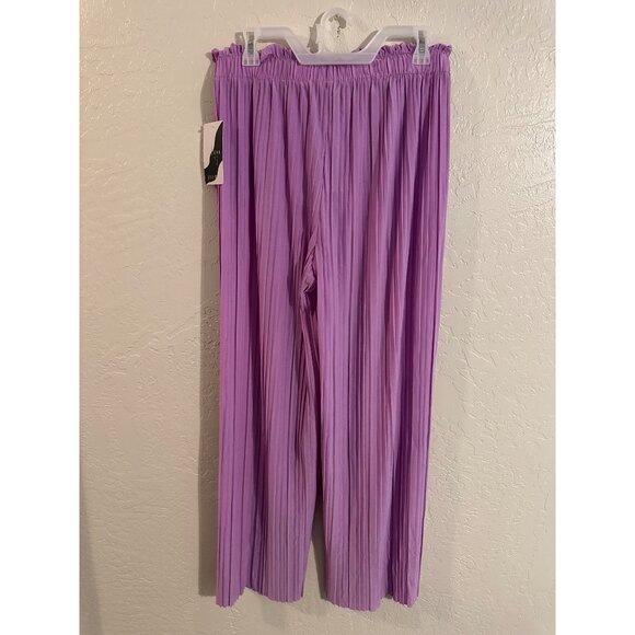 NWT Love Poem by Block Lilac Pleated Belted Wide Leg Pants - Picture 10 of 12